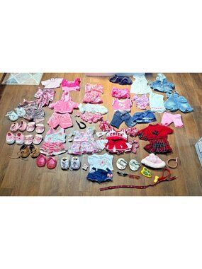 Large Lot Of Build-A-Bear Clothing And Accessories 50 pcs and 9 pairs of shoes